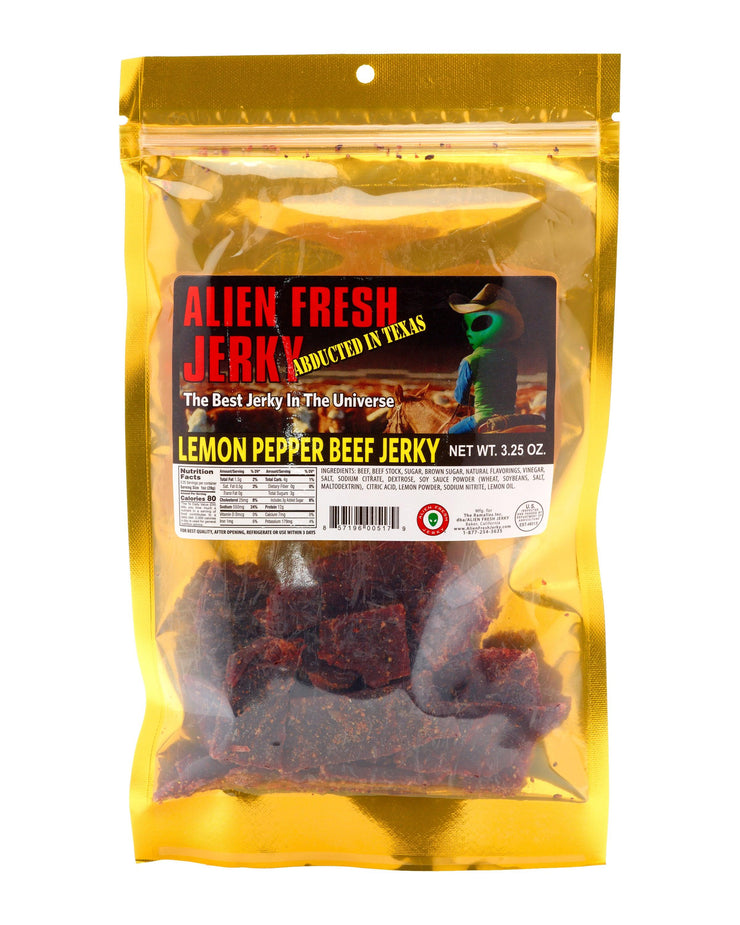 TX Style Lemon Pepper Beef Jerky - 3.25oz - Alien Fresh Jerky