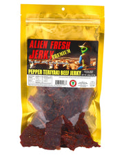 Box of 25 | Pepper Teriyaki Beef Jerky (3.25 oz) - Alien Fresh Jerky