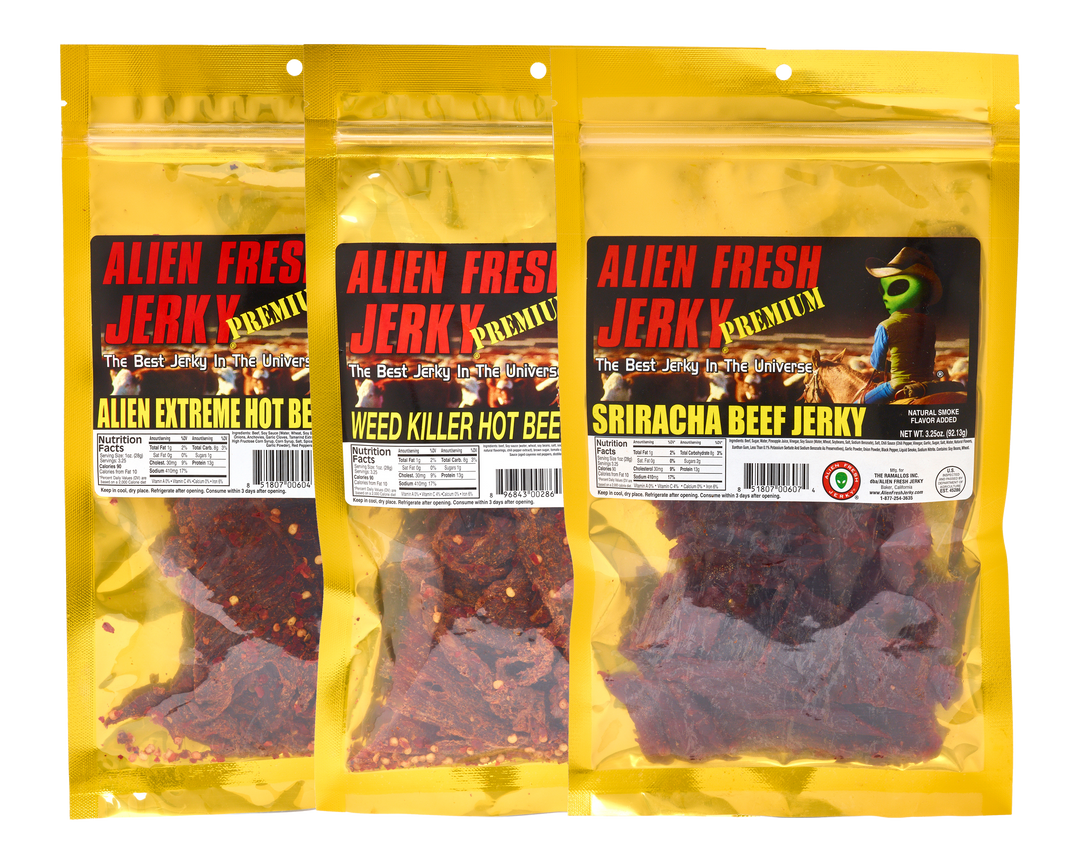 3-Pack Classics Hot Pack | Alien Fresh Jerky | Baker, CA | Alien