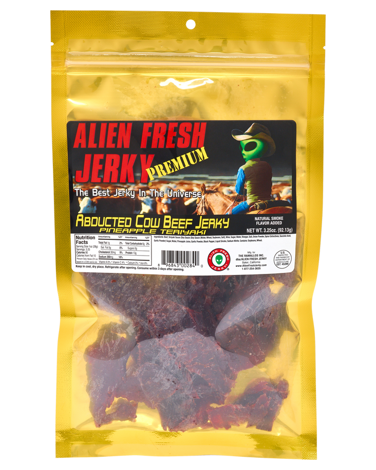 Alien Fresh Jerky Abducted Cow Pineapple Teriyaki Beef Jerky