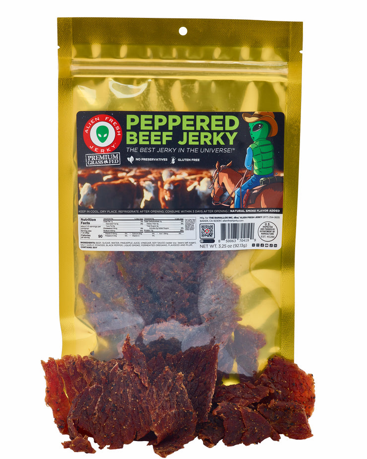 Grass-Fed - Peppered Beef Jerky (3.25 oz)
