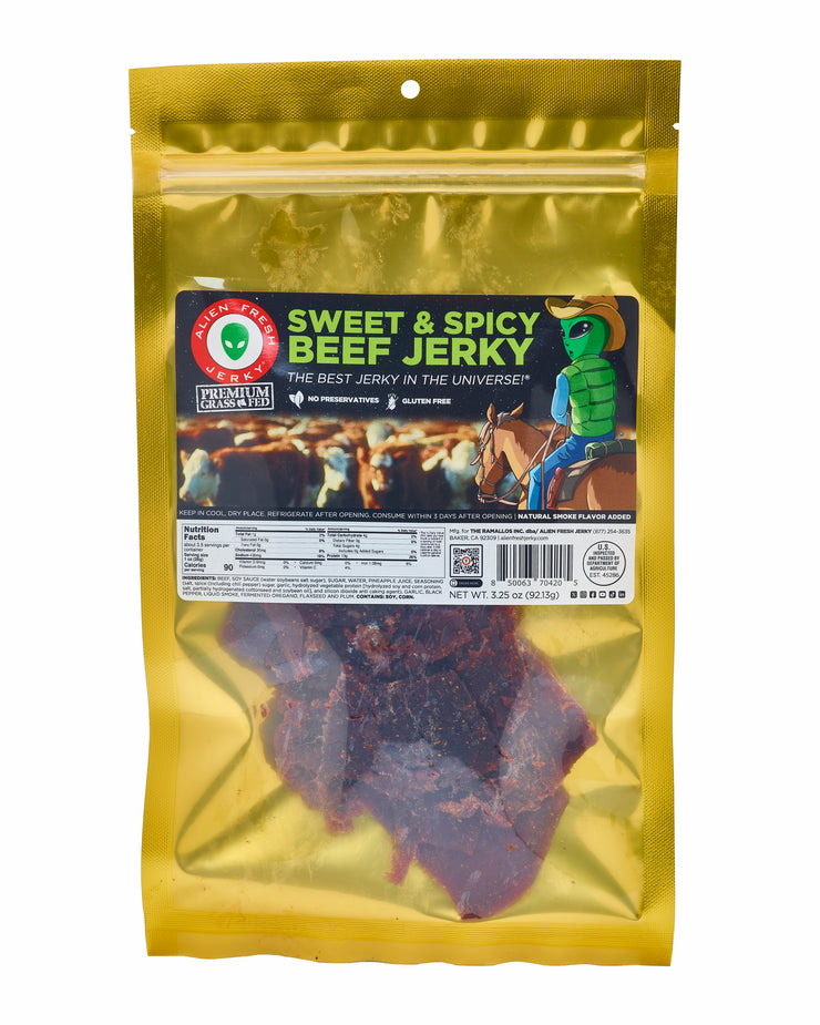 Grass-Fed Sweet & Spicy Beef Jerky (3.25 oz)