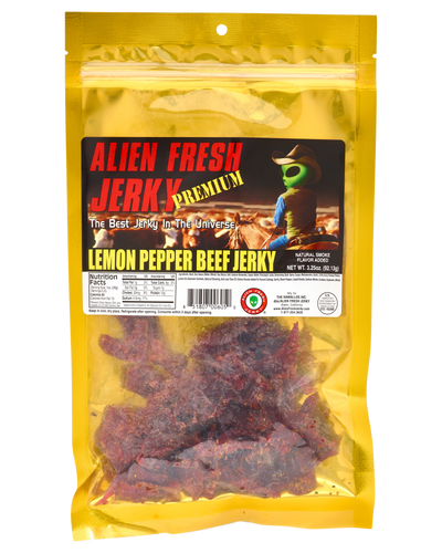 Lemon Pepper Beef Jerky oz) Alien Fresh Jerky Baker, CA