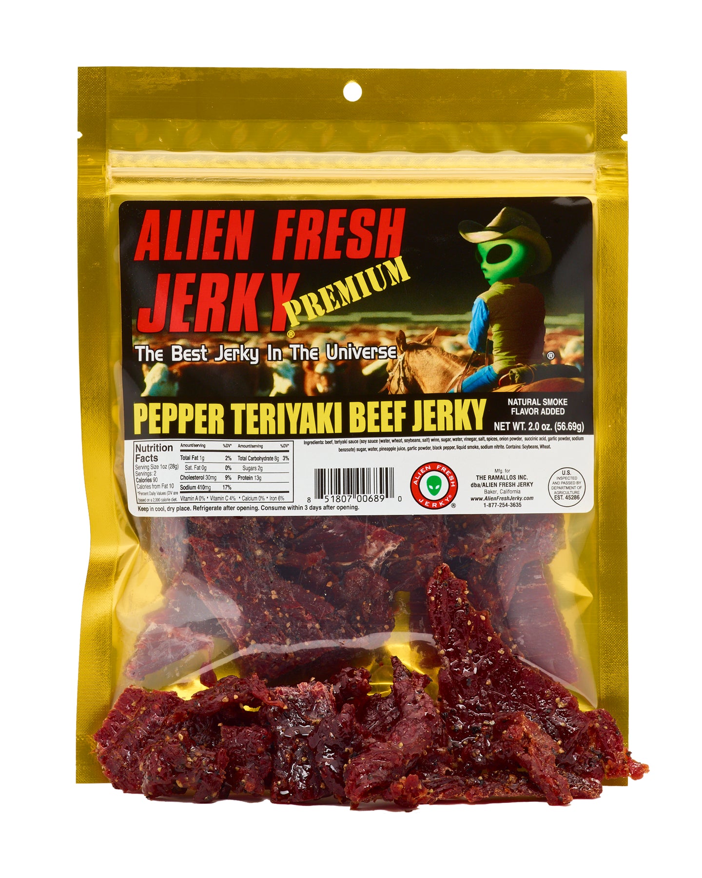 Alien Fresh Jerky Peppered Teriyaki Beef Jerky (2 oz)