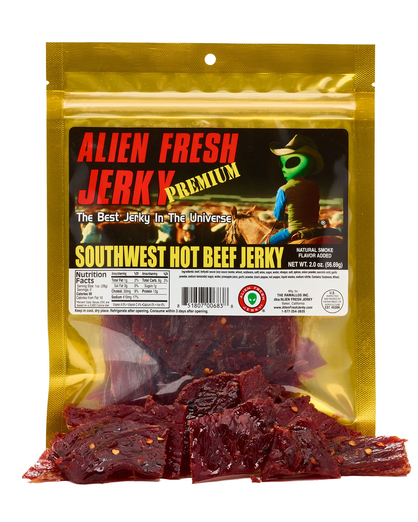 Alien Fresh Jerky Southwest Hot (2 oz)