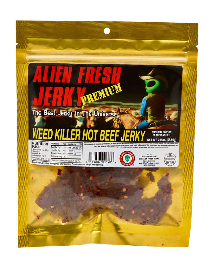 Weed Killer Hot Beef Jerky (2 oz)