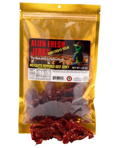 TX Style Mesquite Peppered Beef Jerky - 3.25oz - Alien Fresh Jerky