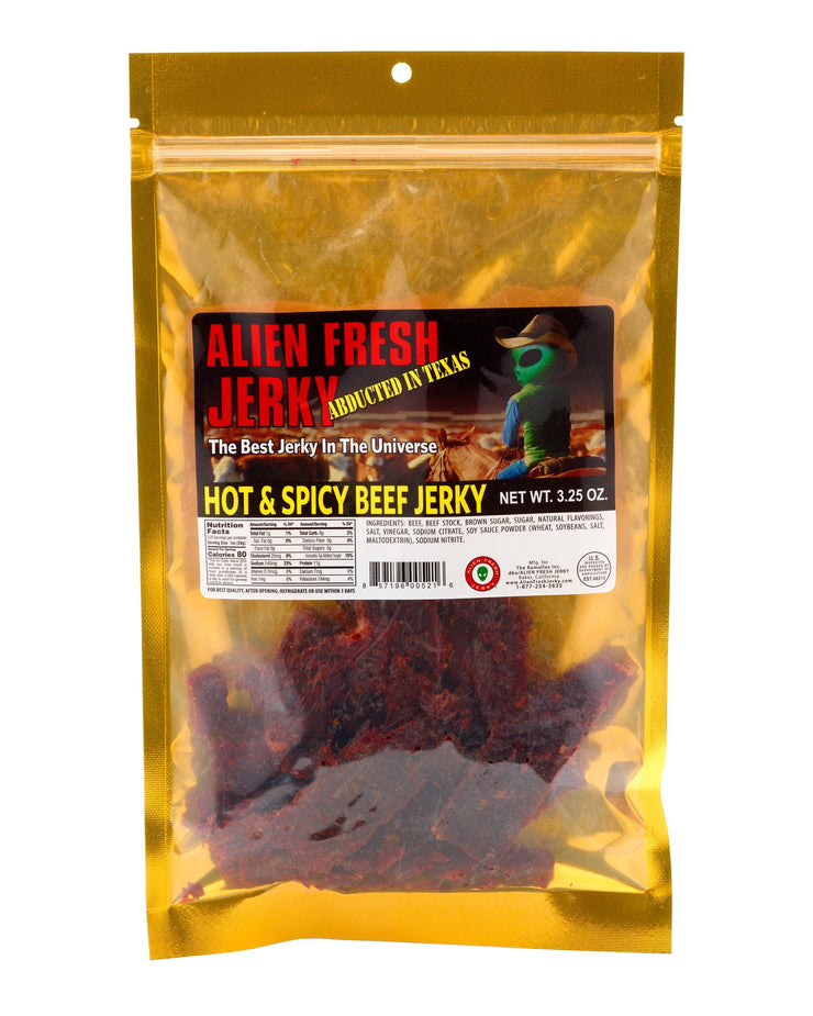 TX Style Hot & Spicy Beef Jerky - 3.25oz - Alien Fresh Jerky