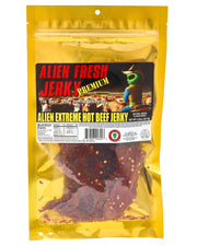 Box of 25 | ALIEN EXTREME HOT Beef Jerky (3.25 oz) - Alien Fresh Jerky