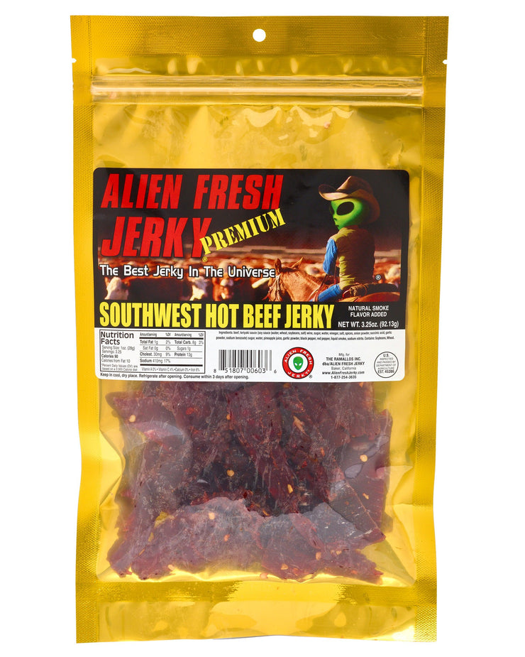 Box of 25 | Southwest Hot (3.25 oz) - Alien Fresh Jerky