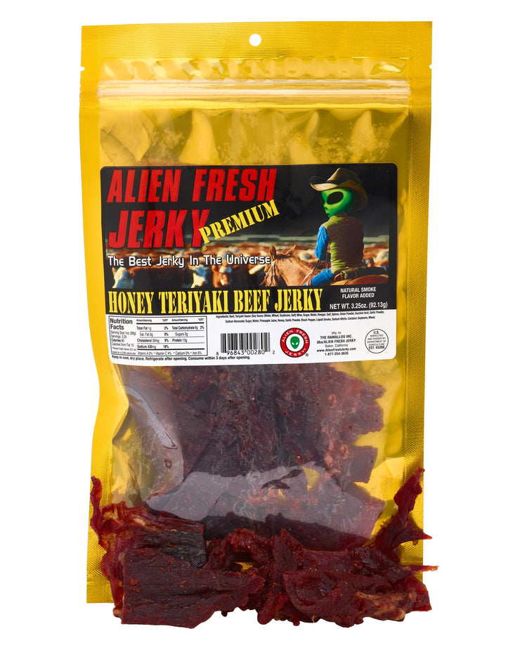 Box of 25 | Honey Teriyaki Beef Jerky (3.25 oz) - Alien Fresh Jerky