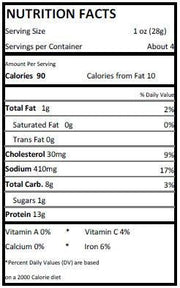 BBQ On The Moon Beef Jerky (4 oz) - Nutrition Facts