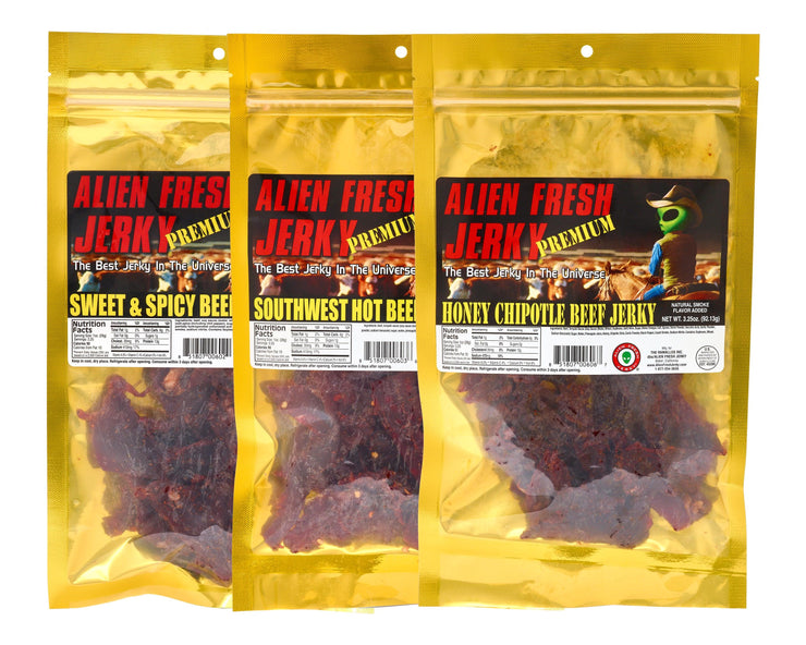 3-Pack - The Classics Sweet & Spicy Pack - Alien Fresh Jerky